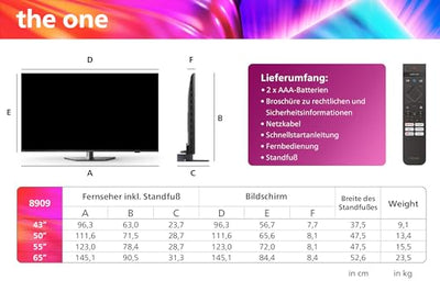 Philips Ambilight 55PUS8909 4K LED Smart TV - 55-Zoll Display mit Pixel-präziser Ultra HD Titan OS Plattform und Dolby Atmos-Klang. Funktioniert mit Alexa und Google Sprachassistent – Anthrazitgrau