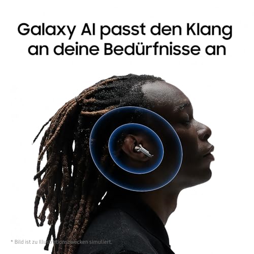 Samsung Galaxy Buds3 Pro Kabellose Bluetooth-Kopfhörer, Active Noise Cancelling (ANC), Adaptive Geräuschunterdrückung, 360 Audio, In-Ear-Kopfhörer mit Hi-Fi-Sound, White, Inkl. Anymode Clear Cover