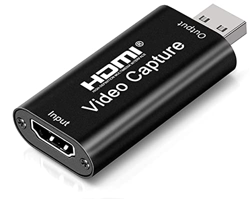 Videoaufnahmekarte Capture Card hdmi USB Adapter, 1080P hdmi Capture Card hdmi Video Capture USB2.0 für Gaming, Streaming TV, Rekorder Live-Streaming Video für Windows Mac OS (hdmi USB)