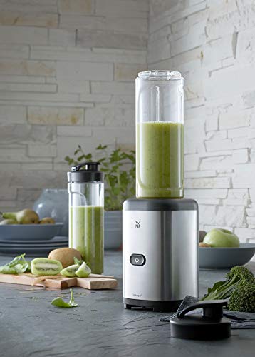 WMF Kult X Mix & Go Mini Smoothie Maker, Standmixer, Blender elektrisch, Shake Mixer 300 Watt, Tritan-Kunststoff Flasche