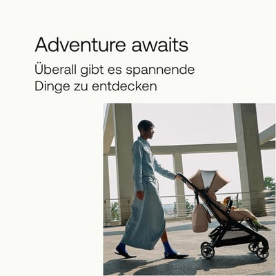 Bugaboo Butterfly ultrakompakter Reise-Kinderwagen, klein & leicht, einhändig faltbar und einfach zu lenken, ergonomischer City-Kinderwagen für Babys ab 6 Monaten, mit viel Stauraum, Desert Taupe