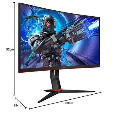 AOC Gaming C27G2ZE - 27 Zoll FHD Curved Monitor, 240 Hz, 0.5ms, FreeSync Premium (1920x1080, HDMI, DisplayPort) schwarz/rot