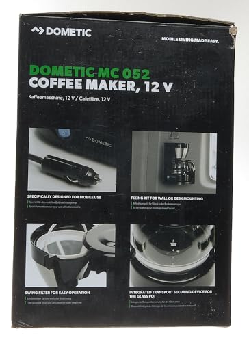 Dometic PerfectCoffee MC 052, Reise-Kaffeemaschine, 12 V, 170 W, für Auto, LKW oder Boot, 5 Tassen, schwarz