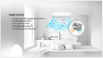 DIMSTAL 12000 BTU 3,6kW ULTRA - Split Klimaanlage + Heizung ECO Smart WiFi Self-Clean Super-Ioniser Follow Me komplett Set leise inkl. 3m Leitungen