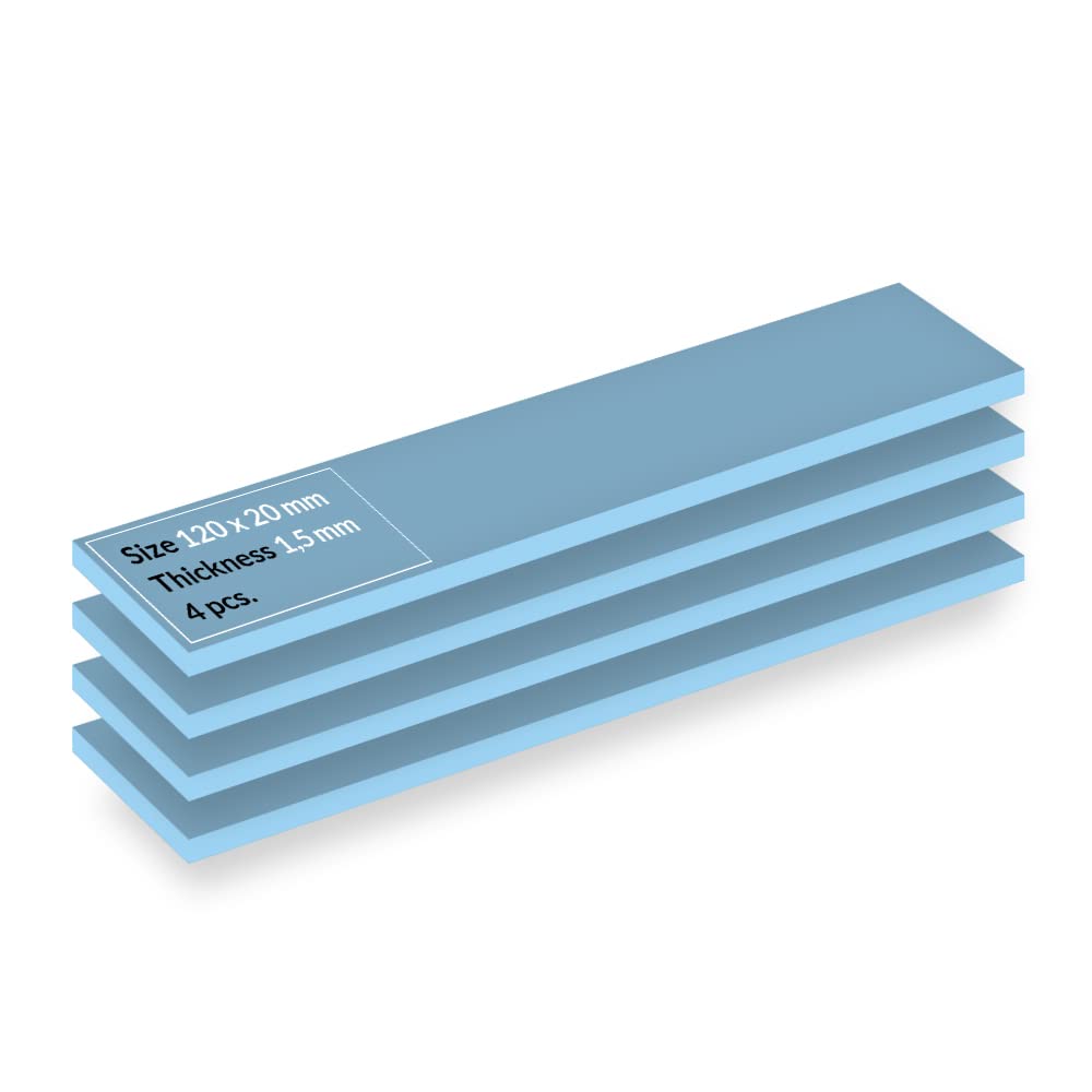 ARCTIC TP-3 Wärmeleitpad: Premium Performance Thermal Pad, 120x20x1,5 mm (stapelbar bis 2,0 mm ohne Leistungsverlust), 4 Stück - Hohe Leistung, sehr weich, Gap-Filler, Überbrückung von Unebenheiten