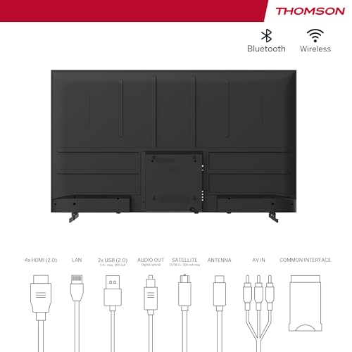 Thomson 55 Zoll (139 cm) QLED Fernseher Smart Android TV (WLAN, HDR, Triple Tuner DVB-C/S2/T2, Sprachsteuerung) – 55QA2S13-2023