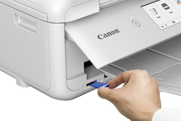 Canon PIXMA TS9551Ca Drucker Farbtintenstrahl Multifunktionsgerät DIN A4 A3 (Drucker A3, Scanner, Kopierer, 5 Separate Tinten, WLAN, LAN, Print App, 2 Papierzuführungen, Duplexdruck) weiß