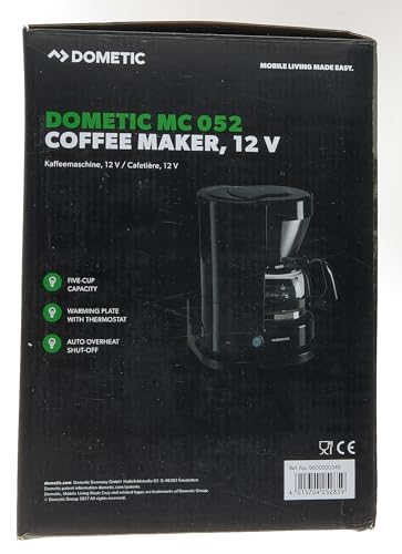 Dometic PerfectCoffee MC 052, Reise-Kaffeemaschine, 12 V, 170 W, für Auto, LKW oder Boot, 5 Tassen, schwarz