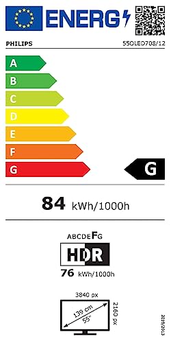 Philips Ambilight TV | 55OLED708/12 | 139 cm (55 Zoll) 4K UHD OLED Fernseher | 120 Hz | HDR | Dolby Vision | Google TV | VRR | WiFi | Bluetooth | DTS:X | Sprachsteuerung