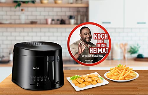 Tefal FF1078 Maxi Fry Fritteuse | Cool Wall Technologie | bis zu 1,2 kg Fassungsvermögen | einklappbarer Griff | kompakte Größe | regelbares Thermostat von 150°C bis 190°C | Schwarz