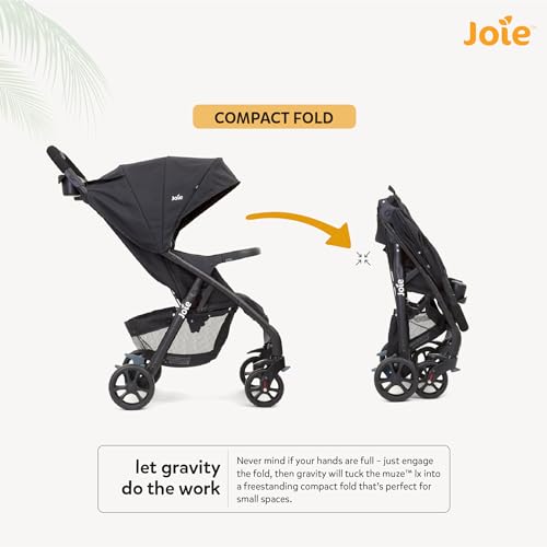 Joie Muze Kinderwagen mit vollem Funktionsumfang, kompakter faltbarer Babywagen mit 5-Punkt-Gurt, kompatibel mit Reisesystem, flach liegend und geeignet für Geburt bis 15 kg (Geburt - 36 Monate)