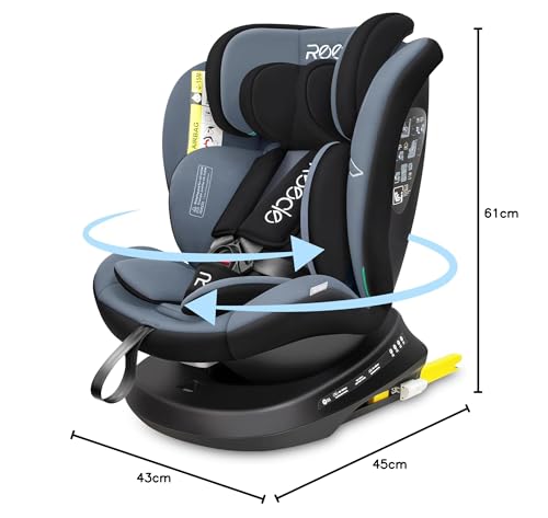 Reecle 360 Drehbar i-Size Kindersitz mit ISOFIX 40-150 cm (0-36 kg) Reboarder, ab Geburt -12 Jahre, ECE R129