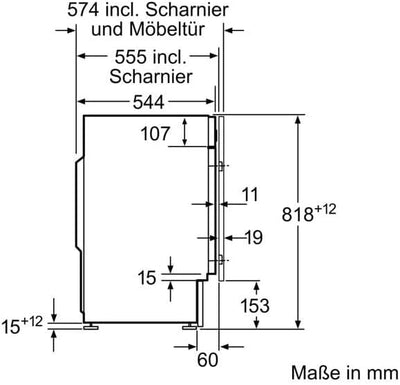 Bosch WIW28443 Serie 8 Einbauwaschmaschine Frontlader, 62 kWh pro 100 Waschzyklen, 1400 UpM, 8 kg, weiß, EcoSilence Drive, SpeedPerfect, VarioTrommel, ActiveWater Plus