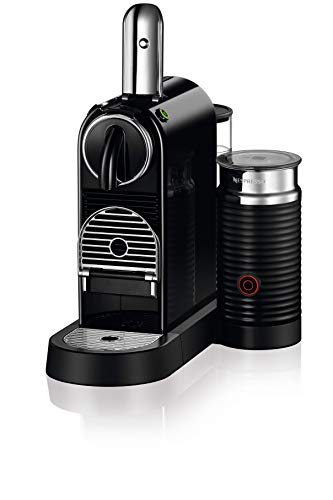 Nespresso De'Longhi EN267.BAE Citiz Kaffeemaschine mit Milchaufschäumer, Energiesparfunktion, 1710W, 1 Liter, 37.2 x 21.8 x 27.7 cm, Schwarz