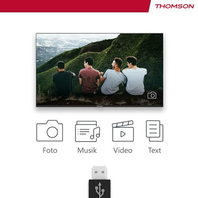 Thomson 55 Zoll (139 cm) QLED Fernseher Smart Android TV (WLAN, HDR, Triple Tuner DVB-C/S2/T2, Sprachsteuerung) – 55QA2S13-2023