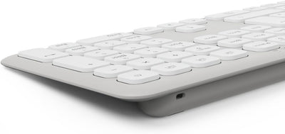 Hama Tastatur-Maus-Set kabellos WKM-550 (Multi-Device 2,4GHz via USB-Empfänger + 2X Bluetooth für PC, Laptop, Tablet, 10 m Reichweite, deutsches QWERTZ-Layout, leise, batteriebetrieben) weiß