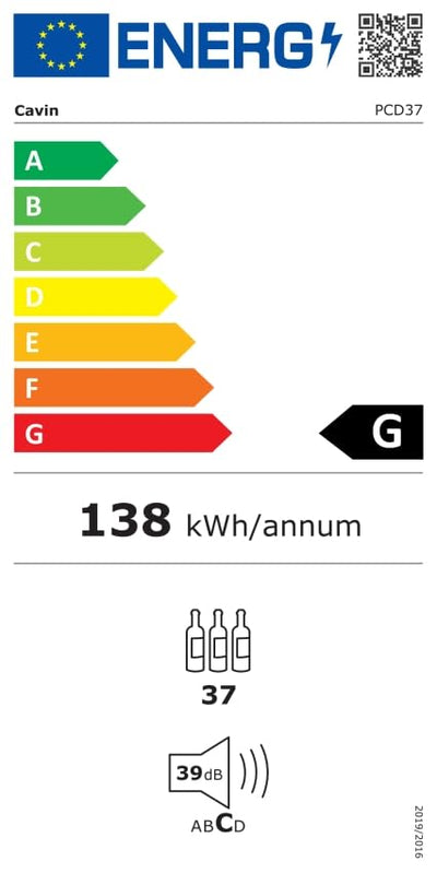 CAVIN Polar Collection 51 - Weinkühlschrank, 37 Flaschen, 2 Temperaturzonen 4-22°C, Holzregalböden, Kompressor, Glastür mit UV-Schutz, schwarzer Weinkühlschrank mit zwei Zonen