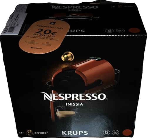 Nespresso Kapselmaschine Inissia XN1005 von Krups | Sehr schnell betriebsbereit | Automatische Abschaltung | Kirschrot, Rot(ruby)