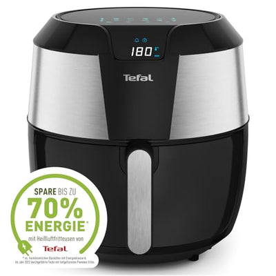 Tefal EY701D Heißluftfritteuse Easy Fry XXL | Air Fryer | 1850 Watt | 5,6 L für 8 Portionen | 8 automatische Programme | Digitales Display | energiesparend | gesunde Friteuse ohne Öl | Edelstahl