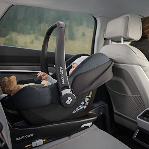 Maxi-Cosi CabrioFix i-Size, Siège Auto Bébé, 0 à 12 mois, 12 kg max., Siège Auto ISOFIX Léger (3,2 kg), Grand Canopy, Ultra-molletonné, Compatible avec les Poussettes Maxi-Cosi, Essential Black