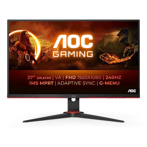 AOC Gaming 27G2ZNE - 27 Zoll Full HD Monitor, 240 Hz, 1 ms MPRT, FreeSync Prem. (1920x1080, HDMI 1.4, DisplayPort 1.2) schwarz/rot