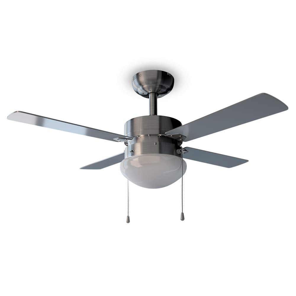 Cecotec Deckenventilator mit Licht EnergySilence Aero 450. 50 W, 4 Umkehrbare Flügel 42", Sommer- und Winter-Funktion, 3 Geschwindigkeiten auswählen, Stahl