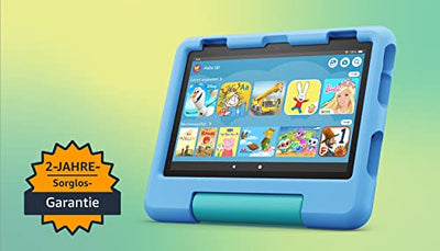 Fire HD 8 Kids-Tablet, 8-Zoll-HD-Display, für Kinder von 3 bis 7 Jahren, 2 Jahre Sorglos-Garantie, kindgerechte Hülle, 32 GB (2022), blau