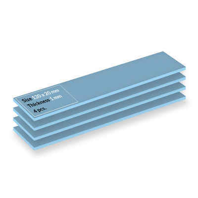 ARCTIC TP-3 Wärmeleitpad: Premium Performance Thermal Pad, 120x20x1,0 mm (stapelbar bis 2,0 mm ohne Leistungsverlust), 4 Stück - Hohe Leistung, sehr weich, Gap-Filler, Überbrückung von Unebenheiten