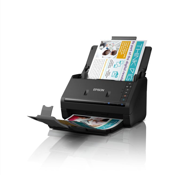 Epson WorkForce ES-500WII Scanner, Dokumentenscanner (scannt ohne PC, bis DIN A4, beidseitiger Scan in einem Durchgang, automatische Ausrichtung, Zuschnitt und Optimierung, WiFi)