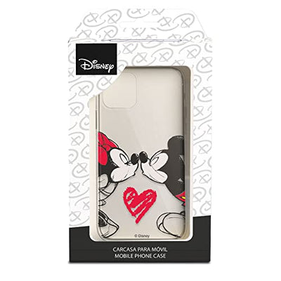 Schutzhülle kompatibel mit Samsung Galaxy A55 5G, offizielles Disney Mickey und Minnie Kuss, um Ihr Handy zu schützen. Flexible transparente Silikonhülle mit offizieller Lizenz von Disney-Klassikern