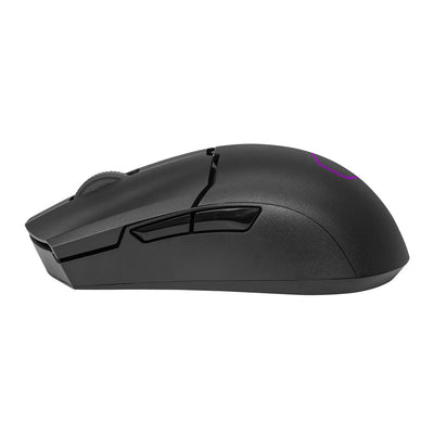 Cooler Master MM712 RGB Gaming-Maus – Ultralight 59g, Hybrid Wireless, 19K DPI PAW3370 Optischer Sensor, 70 Millionen Klicks optische Schalter, On-The-Fly, MasterPlus+ (38K DPI, nur PC) – Schwarz