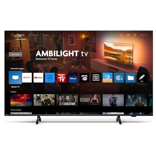 Philips Ambilight The Xtra 55PML9009 4K Quantum Dot MiniLED Smart TV - 55-Zoll Display mit P5 Perfect Picture Engine Ultra HD, Titan OS, Dolby Vision und Dolby Atmos Sound - Anthrazitgrau