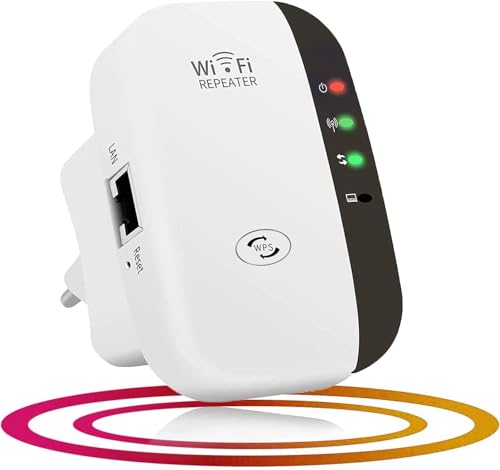 WLAN Verstärker, WLAN Repeater 300 Mbit/s 2.4 GHz, WiFi Extender Booster, WiFi Verstärker mit Repeater/AP Modus und WPS-Funktion,Internet Verstärker bis zu 3650 sq.ft und 35+ Geräten (Weiss)