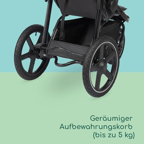 Bebeconfort Cloudy, All-Terrain-Baby Stroller, 0–4 Jahre (max. 22kg), verstellbar, schnell zusammenklappbar, 3 große Kinderwagen Luftreifen, verstellbarer Schieber, geräumiger Korb, Mineral Graphite