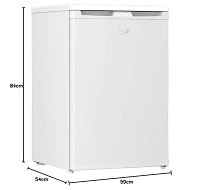 Beko TSE1424N b100 Tischkühlschrank, 128 l Gesamtrauminhalt, wechselbarer Türanschlag, gute Beleuchtung im Gerät, 37 dB, robuste Glasablagen, Weiß