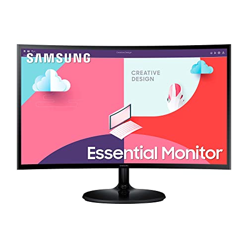 Moniteur Samsung S36C Essential S27C364EAU, incurvé, 27 pouces, dalle VA, résolution Full HD, Eco Saving Plus, AMD FreeSync, temps de réponse de 4 ms, taux de rafraîchissement 75 Hz, noir