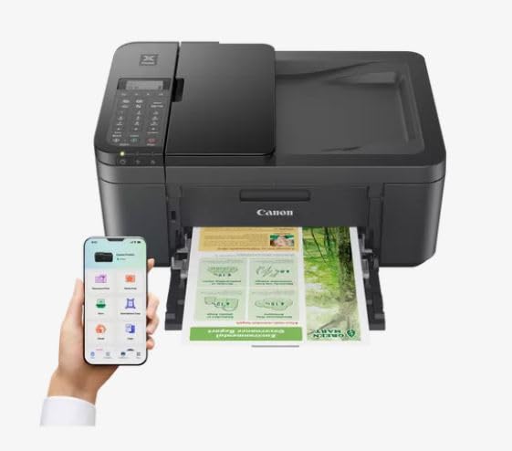 Canon PIXMA TR4755i Multifunktionsdrucker 4in1 (Tintenstrahl, Drucken, Kopieren, Scannen, Faxen, A4, WLAN, Apple AirPrint, 20 Blatt ADF, Duplexdruck, kompatibel mit Pixma Print Plan ABO) schwarz