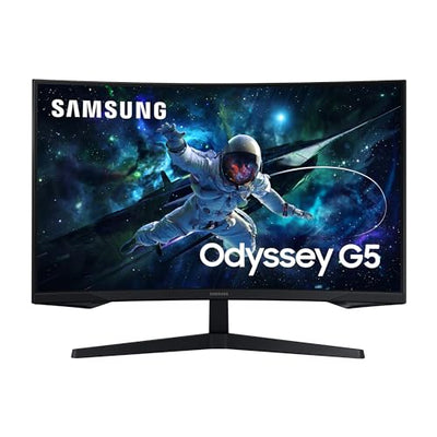 Moniteur de jeu incurvé Samsung Odyssey G55C, 32 pouces, écran avec dalle VA, 2 560 x 1 440 pixels, rayon 1 000R, HDR10, AMD FreeSync, taux de rafraîchissement 165 Hz, temps de réponse 1 ms (MPRT)