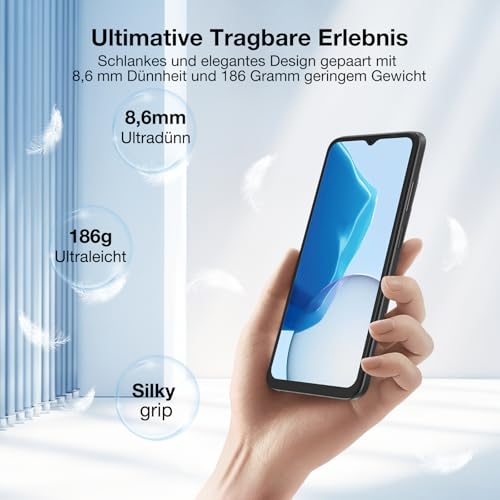 DOOGEE N55 Plus (20GB+128GB) Smartphone Ohne Vertrag Android 14 6.56" HD+ IPS Octa Core Hndy Ohne Vertrag, 5150mAh, 13MP+8MP, Dual SIM 4G Handy Günstig 5G WiFi Simlockfreie Handys, OTG, GPS, Face ID