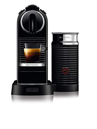 Nespresso De'Longhi EN267.BAE Citiz Kaffeemaschine mit Milchaufschäumer, Energiesparfunktion, 1710W, 1 Liter, 37.2 x 21.8 x 27.7 cm, Schwarz