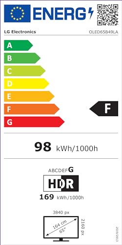 LG OLED65B49LA TV 65" (165 cm) OLED Fernseher (α8 4K AI-Prozessor, webOS 24, Dolby Vision, bis zu 120Hz) [Modelljahr 2024]