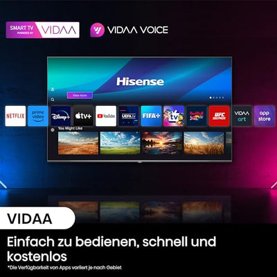 Hisense 55E7NQ Pro 139 cm (55 Zoll) Fernseher, 4K UHD, QLED, Smart TV, Total HDR, Dolby Vision IQ Atmos, 144Hz (VRR), HDMI 2.1, Game Mode PRO, Triple Tuner, Alexa Built-In, Dunkelgrau, [2024]