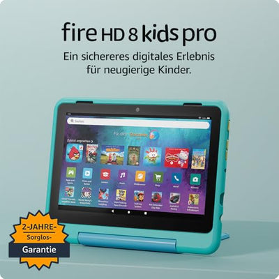 Das neue Amazon Fire HD 8 Kids Pro-Tablet, für Kinder von 6 bis 12 Jahren | 3 GB RAM, 8-Zoll-HD-Bildschirm, werbefreie Inhalte, Kindersicherung, 13 Stunden Akkulaufzeit, 32 GB, blaugrün (2024)