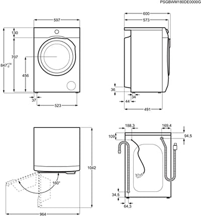 AEG L6FBG51470 Waschmaschine / Serie 6000 mit ProSense / Testsieger der Stiftung Warentest / 7,0 kg / Leise / Mengenautomatik / Nachlegefunktion / Kindersicherung / Wasserstopp / 1400 U/min