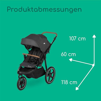 Bebeconfort Cloudy, All-Terrain-Baby Stroller, 0–4 Jahre (max. 22kg), verstellbar, schnell zusammenklappbar, 3 große Kinderwagen Luftreifen, verstellbarer Schieber, geräumiger Korb, Mineral Graphite