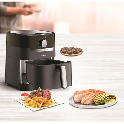 Tefal EY5018 Easy Fry & Grill Classic Heißluftfritteuse | 2-in-1 Technologie (Air Fryer und Grill) | XL | 4,2 Liter für 6 Portionen | 1550 Watt | energiesparend | ohne Öl | gesunde Fritteuse | Schwarz