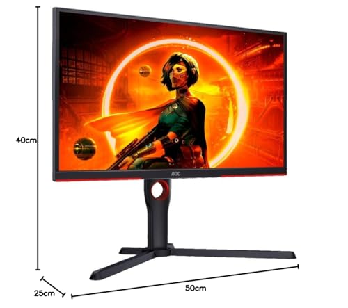 AOC Gaming 25G3ZM - 25 Zoll Full HD Monitor, 240 Hz, 0.5 ms MPRT, FreeSync Premium (1920x1080, HDMI, DisplayPort, USB Hub) schwarz/rot