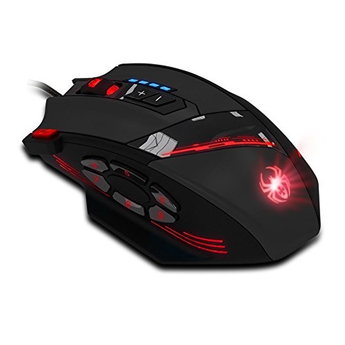 zelotes Gaming Maus,12 programmierbare Tasten RGB Gamer Maus,4000DPI Ergonomische Maus mit Kabel,USB Computer Maus,Gaming Mouse für PC,Mac,Laptop