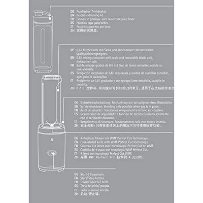 WMF Kult X Mix & Go Mini Smoothie Maker, Standmixer, Blender elektrisch, Shake Mixer 300 Watt, Tritan-Kunststoff Flasche