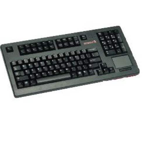 CHERRY G80-11900, Kabelgebundene Tastatur mit Integriertem Touchpad, für Industrieanwendungen, EU-Layout (QWERTY), für Dauereinsatz, mit Ziffernblock, Schwarz